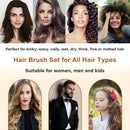 8PCS Detangling Brush and Comb, MORGLES Detangling Hair Brush Wide Tooth Comb for Curly Hair Brush with Rat Tail Comb Alligator Hair Clips Detangling Hair Comb for Black Natural Wavy Wet Hair MORGLES