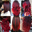 TOFAFA 22 inch Colored Hair Extensions straight Hairpiece,Multi-colors Party Highlights Clip in Synthetic Hair Extensions (10pcs Red) TOFAFA Store