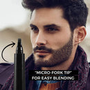 Beard Pencil Filler for Men - Easy to Apply, Waterproof Beard Filler - Beard, Mustache and Eyebrow Color and Shape Enhancer - With Micro Fork Tips (Black) ECCO PURE
