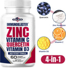 (2 Pack) Zinc Quercetin Vitamin C 800 mg with Vitamin D3 Antioxidant Immune Support High Potency Quercetin Zinc Supplement for Men and Women - Gluten, Soy, & Dairy Free - 120 Count (Twin Pack) Infinity Warehouse