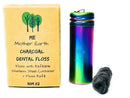 Vegan Biodegradable Bamboo Charcoal Dental Floss with Refillable Stainless Steel Rainbow Container | Extra Floss Refill | Natural Candelilla Wax | 33yds x2 | Peppermint | Eco Zero Waste Oral Care ME MOTHER EARTH