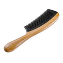 Onedor Extra Length Handmade 100% Natural Green Sandalwood With Buffalo Horn Fine Tooth Hair Combs - Anti-Static Sandalwood Scent Natural Hair Detangler Wooden Comb (Buffalo Horn Fine Tooth) Onedor