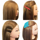 SOPHIRE 26"-28" Long Hair Mannequin Head with 60% Real Hair, Hairdresser Practice Training Head Cosmetology Manikin Doll Head with 9 Tools and Clamp - Golden, Makeup On SOPHIRE