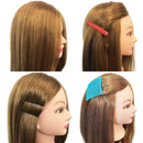 SOPHIRE 26"-28" Long Hair Mannequin Head with 60% Real Hair, Hairdresser Practice Training Head Cosmetology Manikin Doll Head with 9 Tools and Clamp - Golden, Makeup On SOPHIRE
