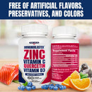 (2 Pack) Zinc Quercetin Vitamin C 800 mg with Vitamin D3 Antioxidant Immune Support High Potency Quercetin Zinc Supplement for Men and Women - Gluten, Soy, & Dairy Free - 120 Count (Twin Pack) Infinity Warehouse