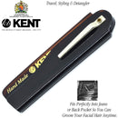 Kent 20T Handmade Folding Pocket Comb for Men, Fine Tooth Hair Comb Straightener for Everyday Grooming Styling Hair, Beard or Mustache, Use Dry or with Balms, Saw Cut Hand Polished, Made in England KENT