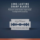 King C. Gillette Double Edge Safety Razor Blades 10 count, Stainless Steel Platinum Coated Blades King C. Gillette