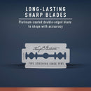 King C. Gillette Double Edge Safety Razor Blades 10 count, Stainless Steel Platinum Coated Blades King C. Gillette