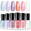Morovan Fingernail Nail Polish Set: Holographic Metallic Ombre Lacquer Air Dry Nail Polish Regular Nail Pack 0.27oz Glitter Finger Nail Bulk Toenail Polish Kit Halloween Fall Gift for Women Infinity Warehouse