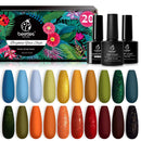 Beetles 20 Pcs Fall Winter Gel Nail Polish Kit, Nail Gel Polish Red Yellow Orange Green Gel Polish Set with Glossy & Matte Gel Top Coat Base Coat Soak Off Nail Lamp Christmas Thanksgiving Gift beetles Gel Polish