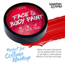 Water Activated Face and Body Paint - Red, 18g Cake Tub - Pretend Costume and Dress Up Makeup by Splashes & Spills splashes & spills