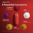 Urolithin A Supplement with NAD+, Resveratrol, CoQ10 & PQQ, High Potency 5-in-1 Longevity Formula, Mitochondrial Support for Healthy Aging, Energy & Muscle Strength, 120 Softgels - 2 Month Supply Infinity Warehouse