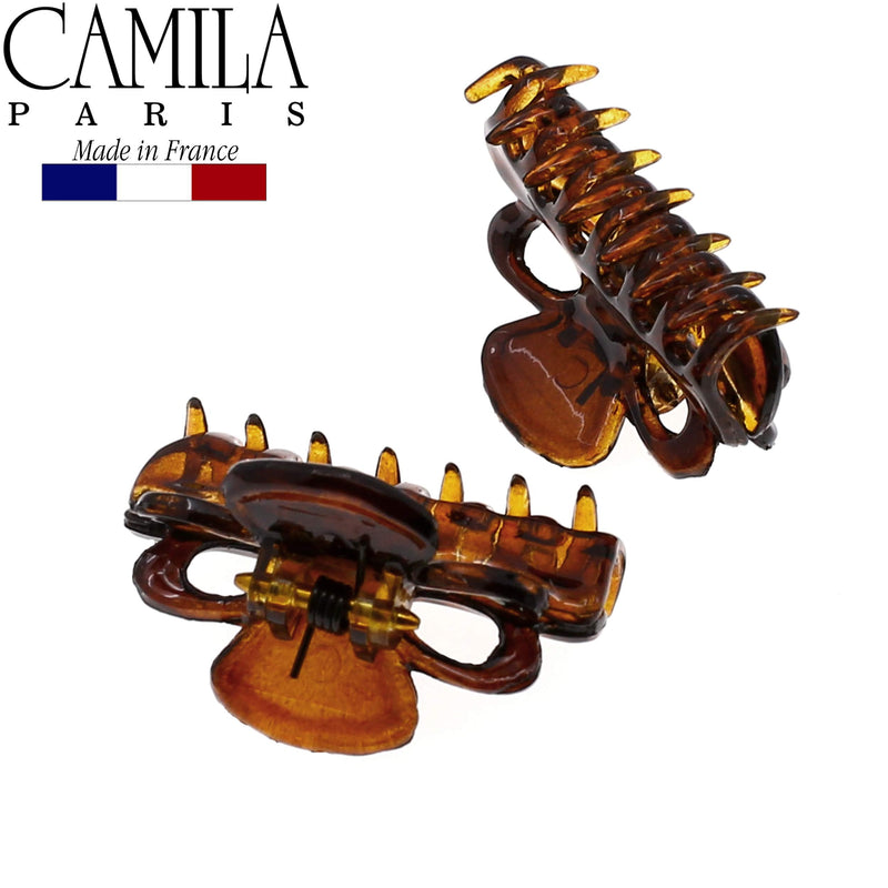 Camila Paris CP2628/2 French Hair Clips for Women, Set of 2 Small 1 inch Girls Hair Claw Clips Jaw Fashion Durable and Styling Hair Accessories for Women, Made in France with Cellulose Camila