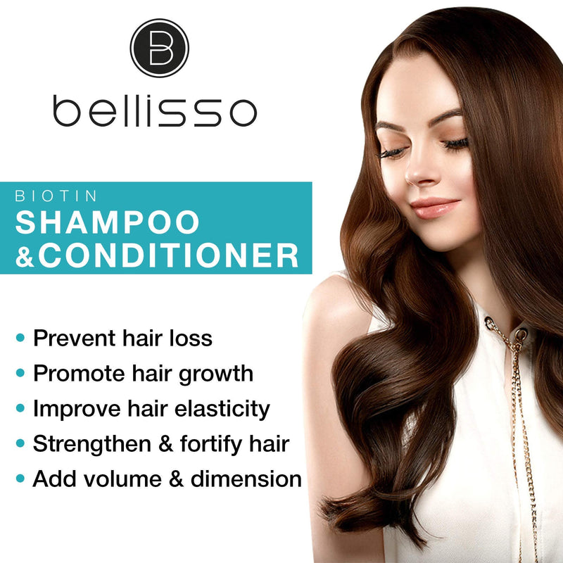 Biotin Shampoo and Conditioner and Hair Mask for Hair Growth - Thickening Anti Hair Loss Shampoo Treatment - Regrowth Shampoo & Conditioner & Hair Mask for Dry Normal Oily & Color Treated Hair BELLISSO