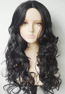 Black wig for women,Long Black Wavy Curly Hair Wigs Movie/TV SHOW Character costume 24 inches Middle Part Long Hair for Women and Girl (Black-no bangs) wigbuy