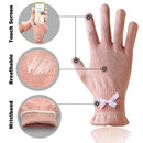 EvridWear Beauty Cotton Gloves with Touchscreen Fingers for SPA, Eczema, Dry Hands, Hand Care, Day and Night Moisturizing, 3 Sizes in Feather or Light Weight (6 pair S/M, Feather Weight Pink Color) Evridwear