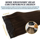 GOO GOO Human Hair Extensions Chocolate Brown,100g Halo Hair Extensions 20 Inch Straight Real Hair Extensions with Fish Line Invisible Wire Hidden Crown Hair Extensions Layered Hairpiece for Women GOO GOO Store