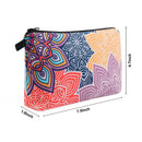 MAGEFY Cosmetic Bag 2 Styles Portable Travel Makeup Bag for Women Flower Patterns Zipper Pouches Gifts Bag for Girls Makeup Pouch with Black Zipper (2 Packs, Geometric pattern 0189+Colorful petals 0194) MAGEFY