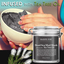 Majestic Pure Moroccan Red Clay Mud Mask and Dead Sea Mud Mask with Tea Tree Oil Bundle - Skin Care Package MAJESTIC PURE