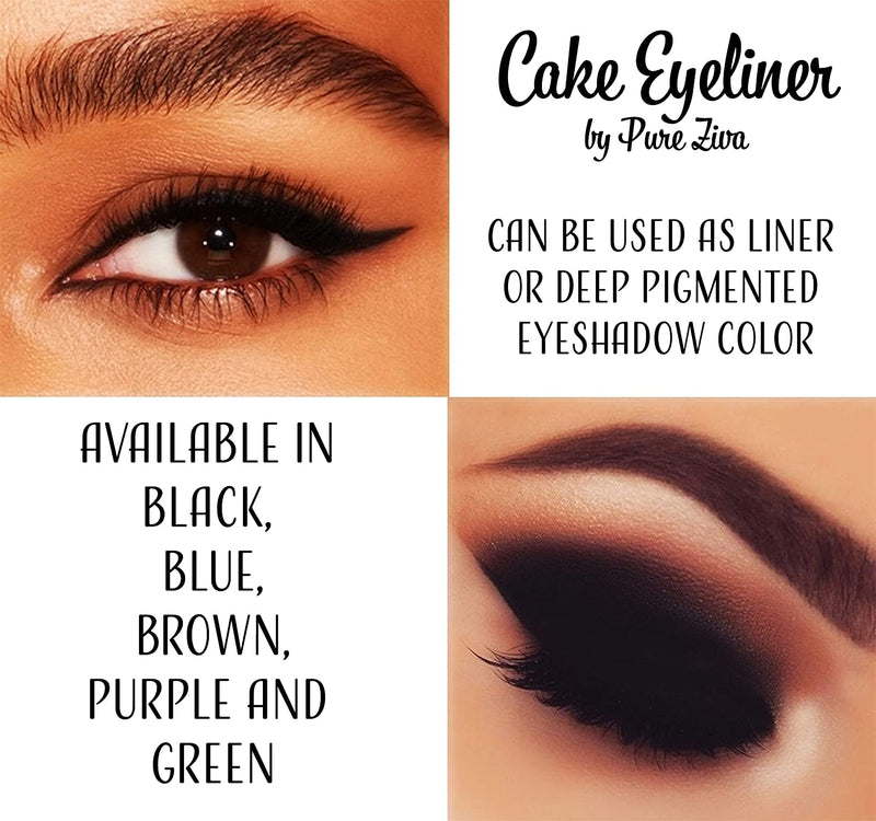 THE ORIGINAL Pure Ziva Matte Forest Emerald Green Wet Dry Pressed Powder Cake Eyeliner Eyeshadow HD Professional, Deep Pigment, No Smudge, Gluten Free, No Animal Testing, Cruelty Free & Vegan Pure Ziva