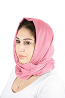 Rosemade 17 Solid Colors Women Head Wrap Hair Scarf Turban Soft Stretch Tie African Hijab Headwear Knit Jersey headwrap (Pink) Rosemade