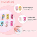 48 Pcs Press on Nails for Kids,Fake Nails for Girls False Nails Lovely Gift Nail Art Decoration (Girl Theme) JANYUN Store