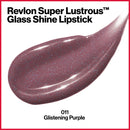 REVLON Super Lustrous Glass Shine Lipstick, Flawless Moisturizing Lip Color with Aloe, Hyaluronic Acid and Rose Quartz, Glistening Purple (011), 0.15 oz REVLON