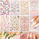 12 Sheets Nail Art Sticker 3D Self-Adhesive, Teenitor Nail Art Decoration with 5 Boxes Holographic Nail Art Glitter Flakes Butterfly Heart Star Maple Leaf Nail Sequins and Nail Art Flower Slices Teenitor