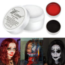 Wismee Clown Makeup Black White Red Cream Face Body Paint Clown Joker Zombie Vampire Skeleton Halloween Costume Fantasy Makeup Fancy Dress Up Cosmetics Set Oil Painting Art (White Red Black) Wismee