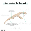 Natural Dental Floss Picks (200 Ct) - Vegan, Sustainable, Eco-Friendly Floss Sticks for Adults and Kids with Dental Pick - Plaque Remover for Teeth Cleaning - Tooth Picks Flossers HAPPY ECO