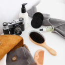 Premium Boar Bristle Hair Brush for Men Set.Styling Mens' Hair Brush with Nylon Pins. Boar Bristle Brush, 2 x Palm Brush, Wooden Comb & Travel Bag Included. Belula