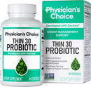 Physician's CHOICE Probiotics for Weight Management & Bloating - 6 Probiotic Strains - Prebiotics - Key ingredient Cayenne - Supports Gut Health - Weight Management for Women & Men - Green Tea - 30 CT Infinity Warehouse