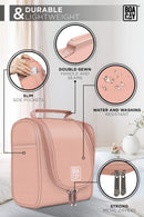 Premium Small Hanging Travel Toiletry Bag for Women and Men, Hygiene Bag, Bathroom and Shower Organizer Kit with Elastic Band Holders for Toiletries, Cosmetics, Makeup, Brushes (Small) BOACAY