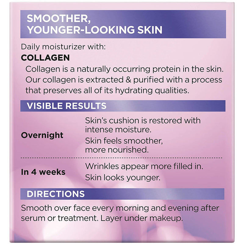 L'Oreal Paris Skincare Collagen Face Moisturizer, Fragrance-Free Day and Night Cream, Anti-Aging Face, Neck and Chest Cream to smooth skin and reduce wrinkles, 1.7 oz L'Oreal Paris