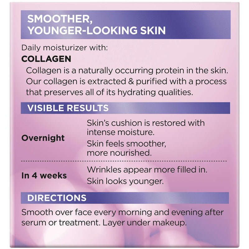 L'Oreal Paris Skincare Collagen Face Moisturizer, Fragrance-Free Day and Night Cream, Anti-Aging Face, Neck and Chest Cream to smooth skin and reduce wrinkles, 1.7 oz L'Oreal Paris