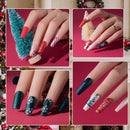 Beetles Gel Nail Polish Set, Chrismas New Year Kit Sparkle Green Glitter Gold Silver Dark Green Dark Red Soak Off Nail Lamp LED Cured, 7.3ml Each Bottle for Nail Art Design Holiday Gift beetles Gel Polish