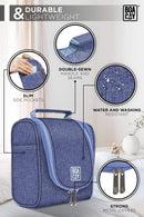 Premium Small Hanging Travel Toiletry Bag for Women and Men, Hygiene Bag, Bathroom and Shower Organizer Kit with Elastic Band Holders for Toiletries, Cosmetics, Makeup, Brushes (Small) BOACAY