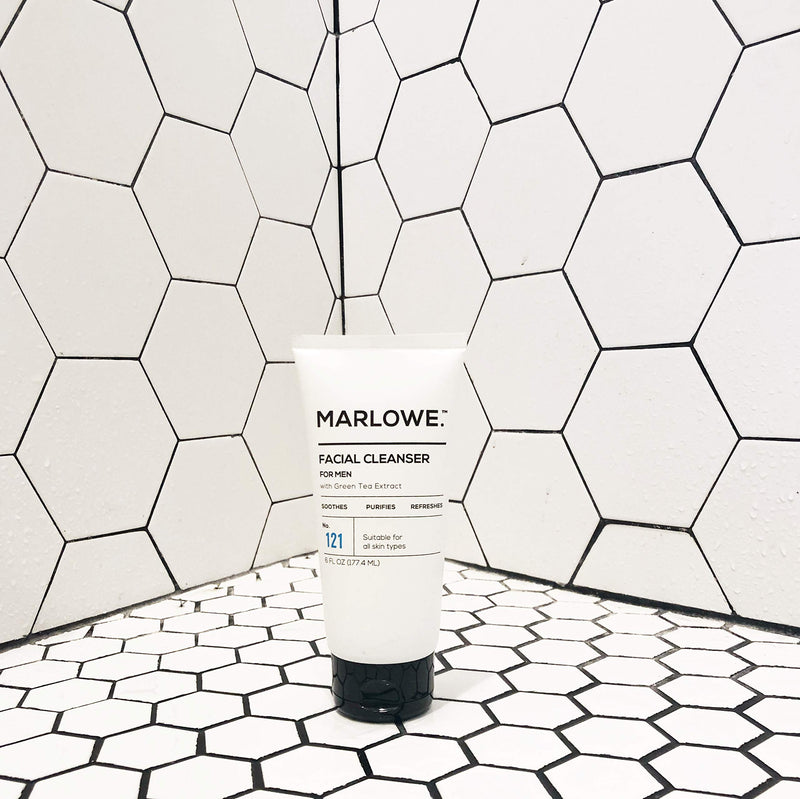 MARLOWE. No. 121 Facial Cleanser for Men 6oz | Daily Face Wash with Natural Extracts & Antioxidants | Soothes, Purifies, Refreshes | Thick Lather, No More Dry MARLOWE. M BLEND