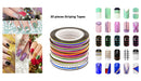 Beaute Galleria Bundle 50 Pieces Nail Art Tool Kit with Pouch - 5 Pieces Dotting Tool Marbleizing Pen (10 Sizes), 15 Pieces Acrylic Gel Detailing Painting Brushes Liners, 30 Pieces Striping Tapes BEAUTÉ GALLERIA