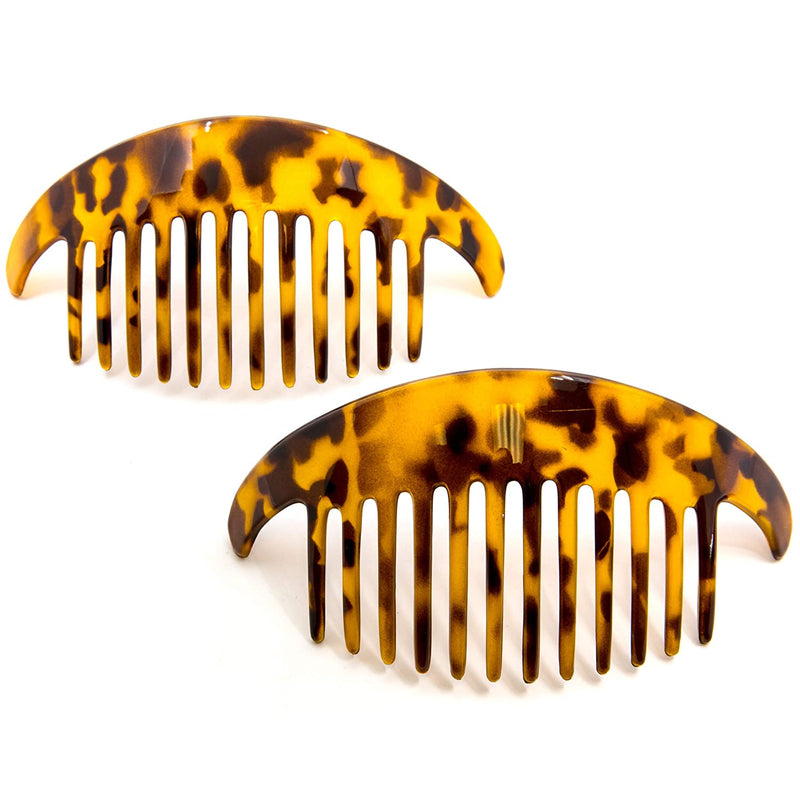 Camila Paris CP2877/2 Set of 2 French Hair Side Combs, Tokyo, Large Interlocking Combs Flexible Durable Strong Hold Hair Clips for Women, No Slip Styling Girls Hair Accessories, Made in France Camila Store