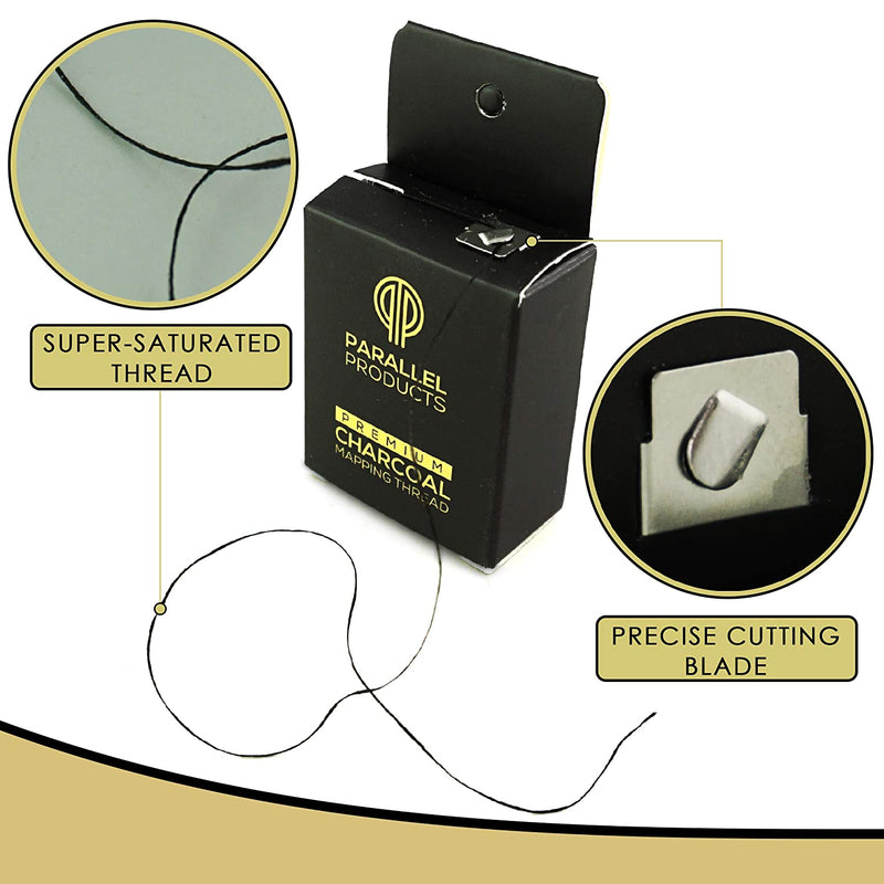 Parallel Products - THE STUDIO PACK – Premium Eyebrow Mapping String for Microblading – Pre-Inked – 1 mm Fine, Bamboo Charcoal Thread – Twelve Pack – 15 Meters/48 Feet per Box (12 Pack) Parallel Products