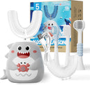 Well Before Kids U Shaped Electric Toothbrush with 5 Brush Heads, Ultrasonic, 5 Modes, IPX7 Waterproof Design (Spaceman, Grey Ages 2-7) Infinity Warehouse