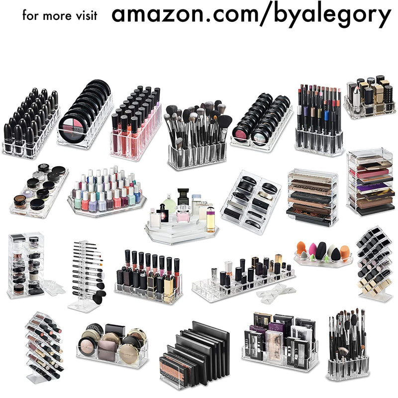 byAlegory (Set Of 3) Acrylic Lipstick Makeup Organizer Designed For Larger Base Lipsticks | 12 Space Beauty Storage Refillable Cosmetic Container - Clear BY ALEGORY