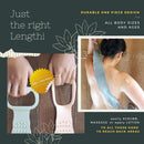 INSTYLYA Silicone Back Scrubber for Shower - (Grey) - Soft Silicone Body Scrubber - Gently Cleanse, Massage & Apply Lotion on the Skin (Two Sided) Instylya