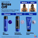 MATRIX Total Results Brass Off Color Depositing Blue Shampoo and Conditioner | Refreshes Hair & Neutralizes Brassy Tones in Lightened Brunettes | For Color Treated Hair MATRIX