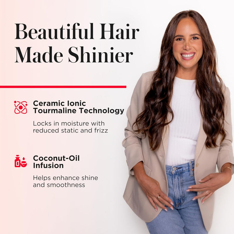 REVLON SmoothStay Coconut Oil Infused Hair Curling Iron - Barrel Curling Iron 1 ½ Inch for Loose Curls, Shinier, Visibly Smoother Hair (1 ½ in) Infinity Warehouse