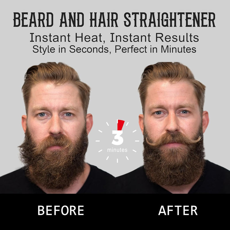 Heated Beard Straightener for Men - 5 Temperature Setting, Anti-scalding, Heated Beard Styling Comb, Beard Brush Grooming Kit, Amazing Gift for Father's Day, Anniversary & Birthday Infinity Warehouse
