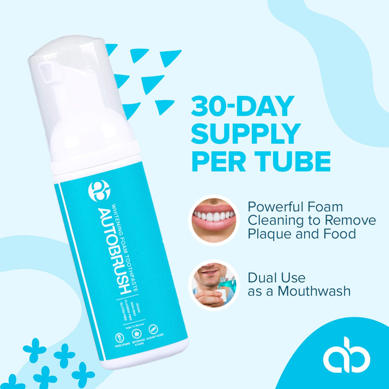 AutoBrush Original Mint Foaming Toothpaste - Travel Friendly, Anti-cavity (Three Pack) AutoBrush