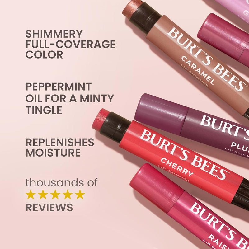 Burt's Bees Lip Shimmer Pink Collection, Tinted Lip Balm Stick, Moisturizing for All Day Hydration with Natural Glowy Pigmented Finish & Buildable Color, 3 Shades; Value Pack, 3 Tubes x 0.09 Oz Infinity Warehouse