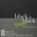 Nu Parfums Black is Black Sport Eau de Toilette Spray for Men, 3.4 Ounce NU Parfums